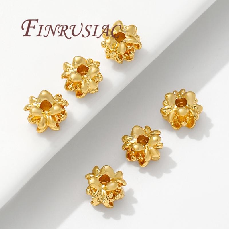 18K Gold Plated Beads For Jewelry Making,Bracelets Beads,Spacer Bead DIY Jewelry Accessories