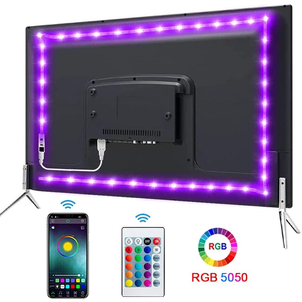 

Bluetooth USB Светодиодная лента 5050 SMD 5V RGB Гибкая светодиодная лента для телевизора Настольный диод 1m