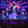 Heopapin Blacklight Skeleton Couple Tapestry UV Reactive The Lovers Skull Wall Hanging Tapestry Romantic Cosmos Galaxy Aesthetic Tapesties for Living