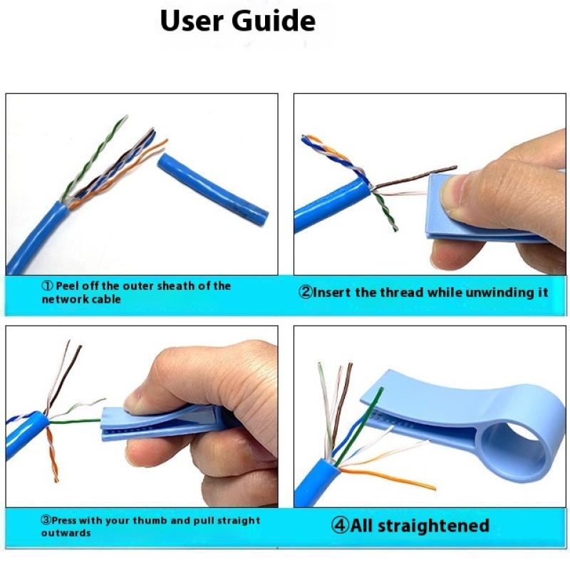 Ethernet Cable Straightener Tool For Quick And Easy Unraveling Cat5E/Cat6/Cat7 Wire Cable Management Accessories