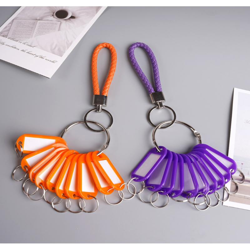 Leather Handheld Classification Key Card 10 Signboards Keychain Hanging Handheld Keychain Rentals Labels Storage Tags