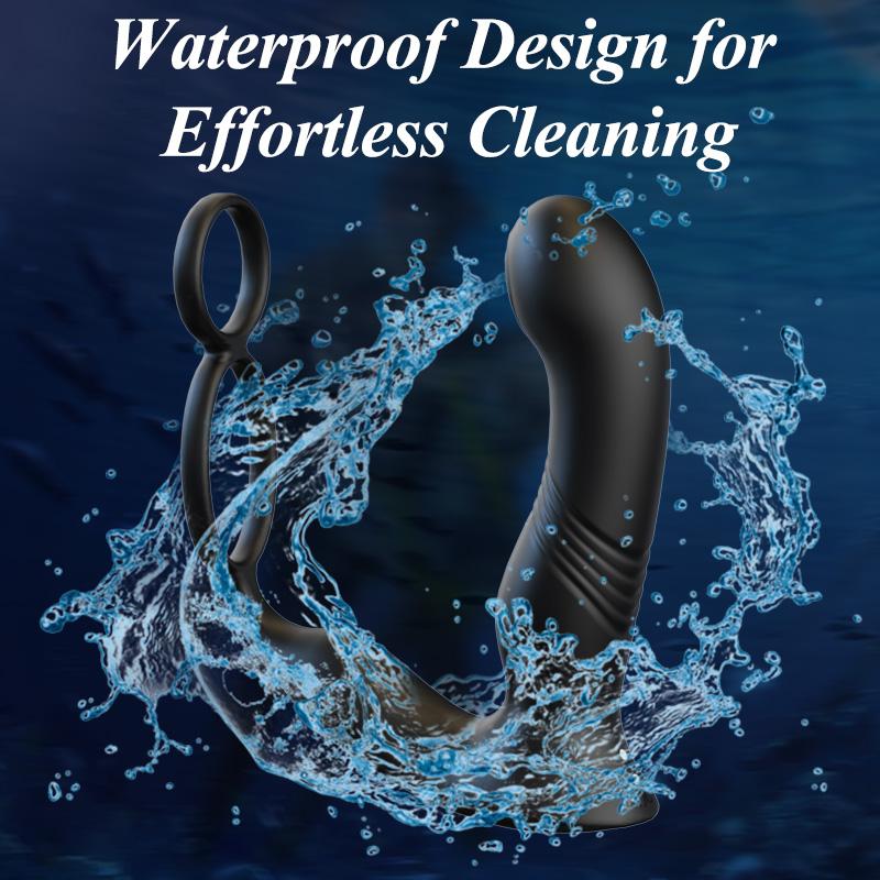 Telescopic Vibrating Butt Plug Anal Vibrator with Cock Ring Male Prostate Massager Buttplug Anus Sex Toys for Men Gay Adult