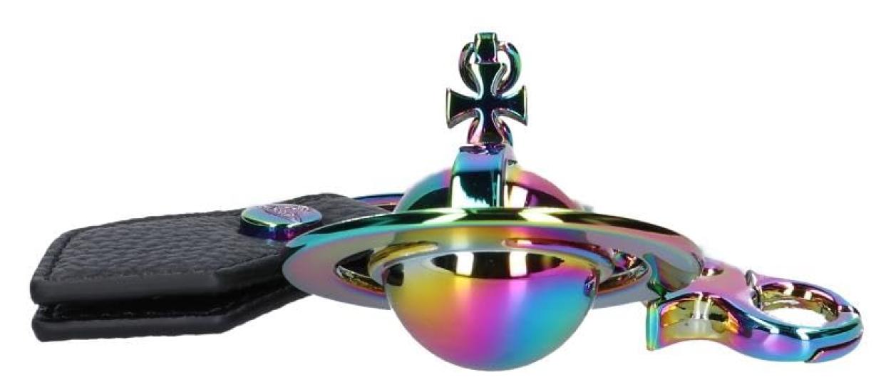 

Vivienne Westwood Key Ring GADGETS 3D ORB IRIDESCENT 8203011JU OM0014 METAL N403 BLACK PU GRAIN [Used]