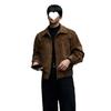 Men's Retro Lapel Jacket - Brown, Wrinkle-Resistant, Autumn/Winter Korean Commute Fashion