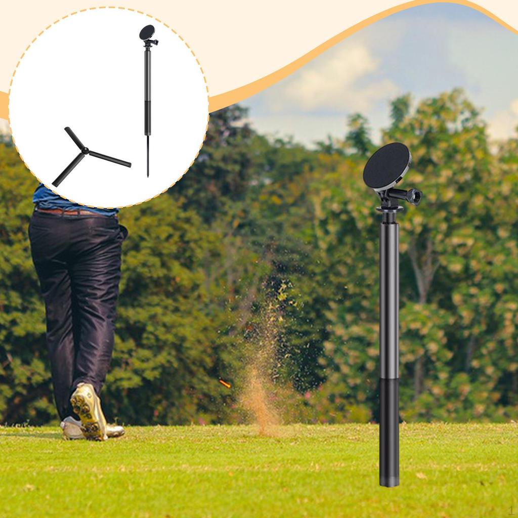 Monopé de Golfe Suporte para Celular Liga de Alumínio com Estaca de Solo Montagem para Smartphone Haste Selfie para