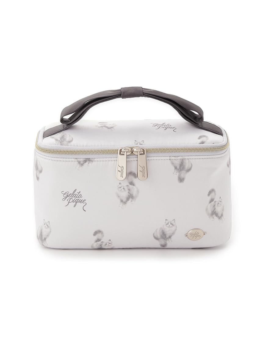 

CAT pattern vanity pouch PWGB252603 LAV [Gelato Pique] all-over