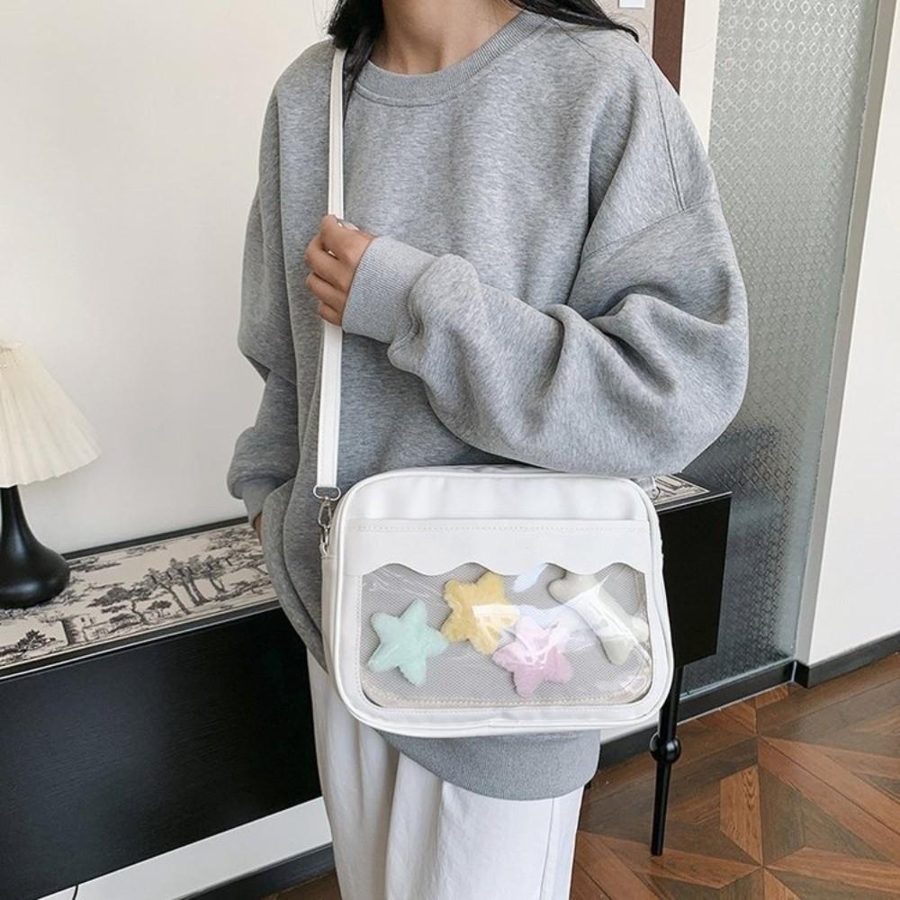 Y2K JK Mundurek Torba na ramię Duża pojemność PVC Torba crossbody Woreczek na kosmetyki Przezroczysta torba Ita Prysznic