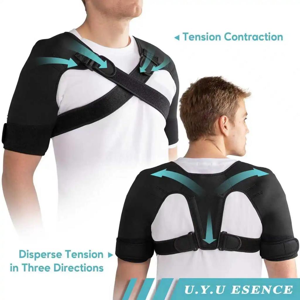 Durable And Safe Double Shoulder Warm Compression Sleeve Wrap Recovery Office Home Knit Cashmere Guard For Rotator Cuff Shoulder Chronic Tendonit