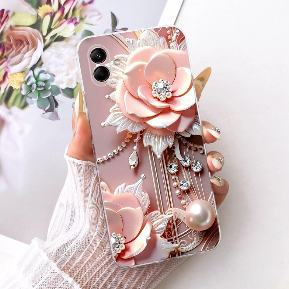 For Samsung Galaxy A04 A04e A042F A405F Cute Flower Butterfly Cat Painted Case For Samsung A04 04e Soft Silicone TPU Phone Cases