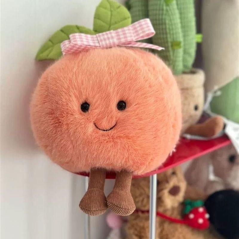 Früchte Pfirsich mit Beinen Kawaii Puppe mit Beinen Lächelndes Gesicht Obst Figured Cosplay Kissen Sofa Dekor Kinder Geburtstagsgeschenke