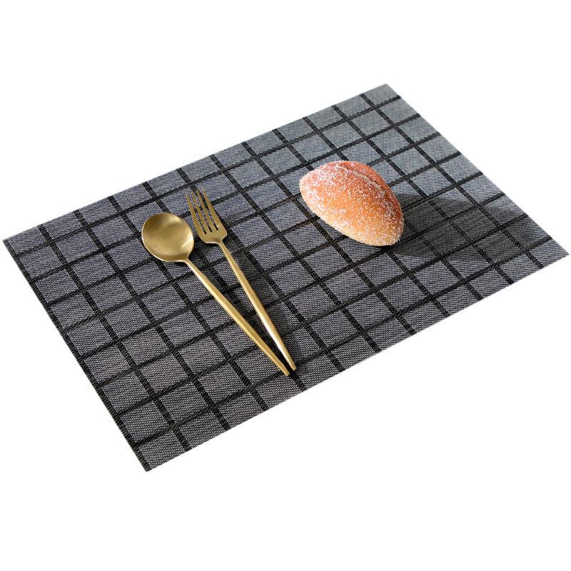 New Nordic Plaid Dining Table Mat Waterproof and Oil-proof Leave-in PVC Home Hotel Restaurant Anti-scalding Placemat