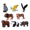 8 Pcs Wild Animals Figurines Toys Plastic Jungle Animals Toys Set with Tiger Koala Panda Macaw
