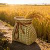 Handwoven Bamboos Fishing Basket and Flower Vases Traditional for Outdoor Lover and Home Decoration