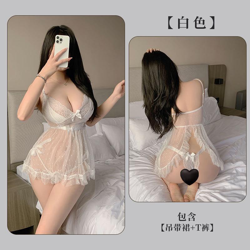 Sexy lingerie sexy lace perspective mesh small breasts pure desire girl passion suspenders 2