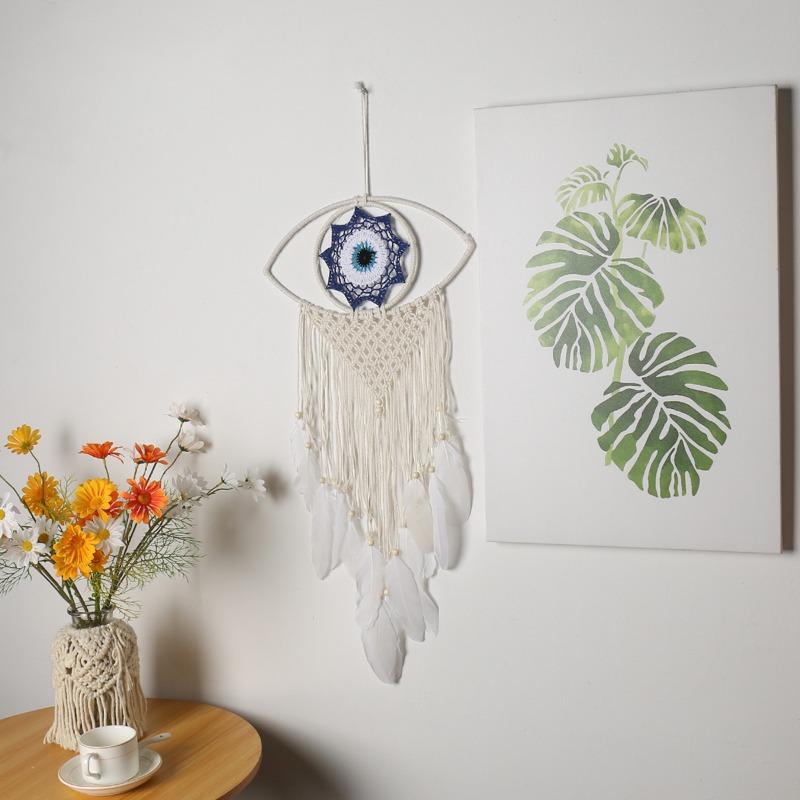 Devil's Eye White Weaving Dreamcatcher Handmade Weaving Dreamcatcher Room Decoration