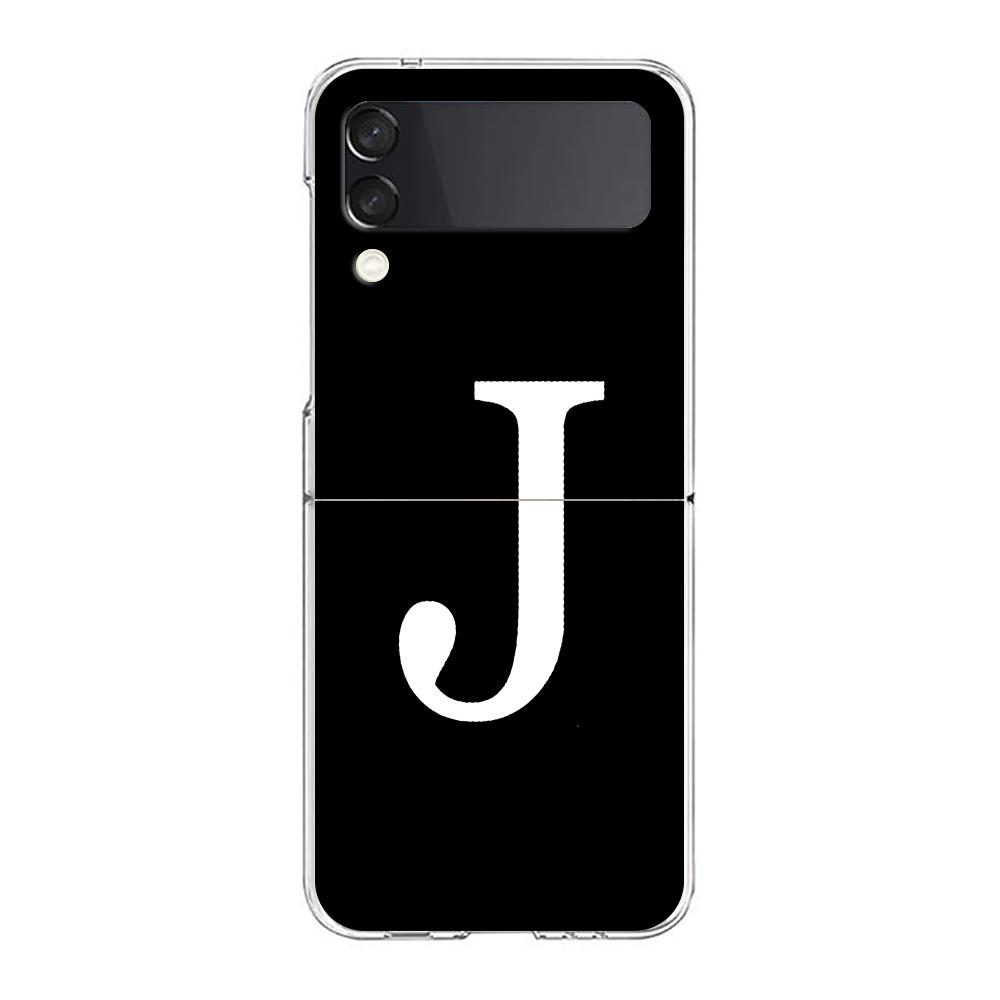 Phone Case For Samsung Galaxy Z Flip 3 4 5 Hard Folding PC Bumper Initial Letter A Z Fashion For Samsung Z Flip 6 Cover