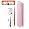 Portable 1010 Portuguese Stainless Steel Cutlery Set with Wooden Chopsticks - Knife, Fork, Spoon