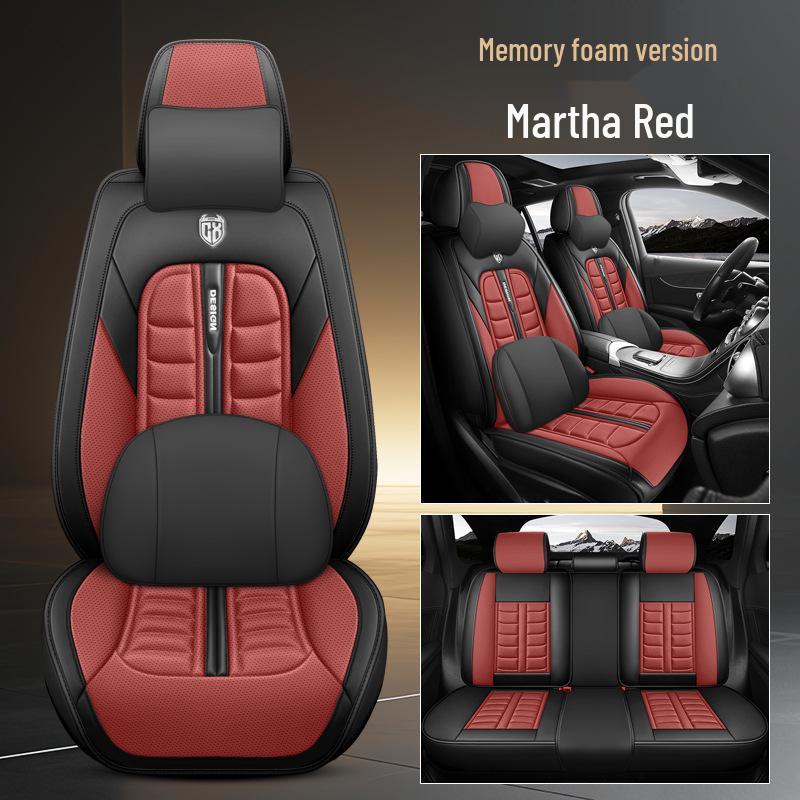Universal All-Season Breathable Leather Car Seat Cover, Wear-Resistant, Full Surround, Fits Most Models