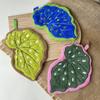 Imitation Leaf Absorbent Hand Towel Plant Pattern Hanging Towel Kitchen Bathroom Cleaning Cloth