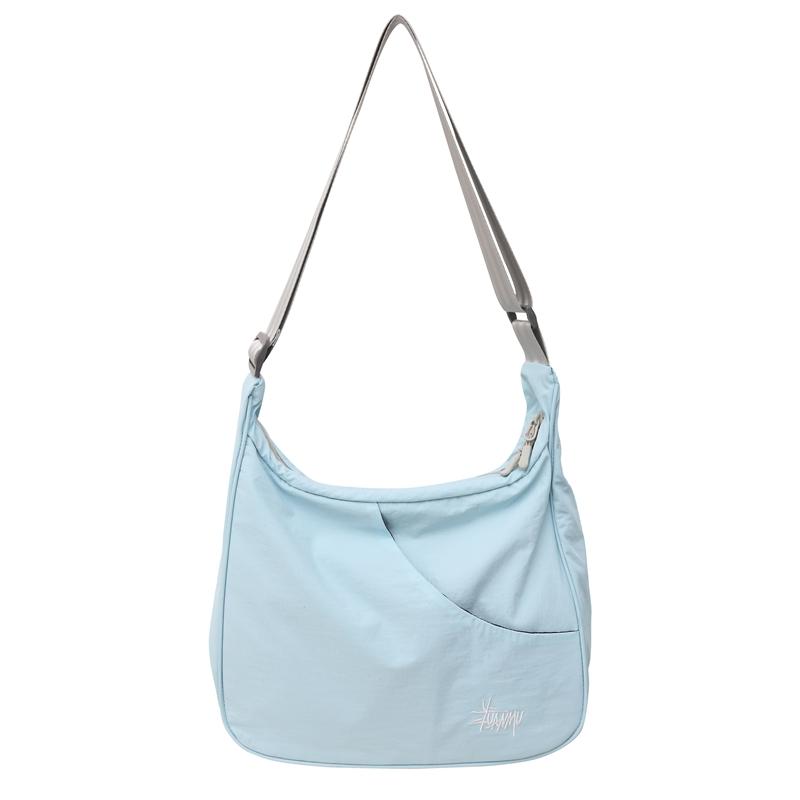 Solid Color Large Capacity Shoulder Bag Women's Crossbody Bag Men Commuter Tote Bag