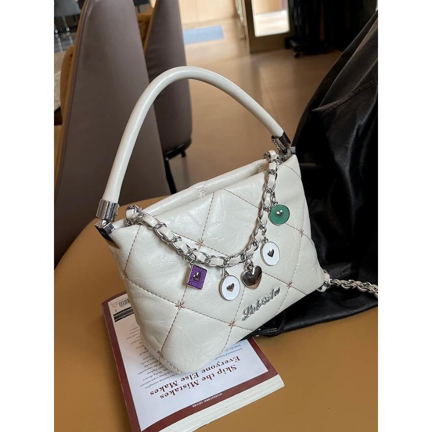 All-Match Chains Crossbody Bags PU Leather Soft Handle Small Handbags High-Grade Sense Shoulder Bag for Women