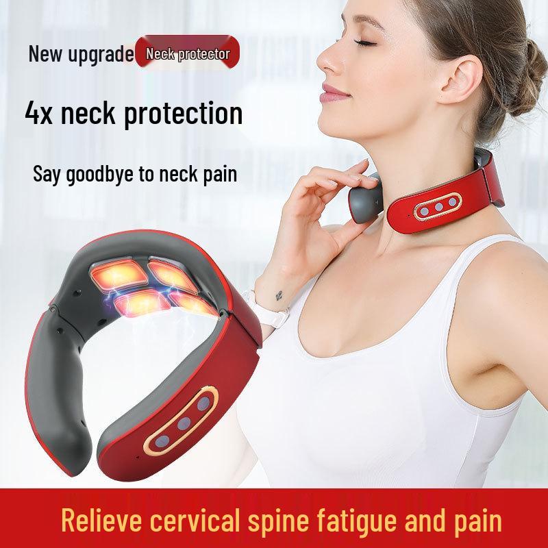 Four-Head Smart Cervical Massager with Hot Compress and Voice Control