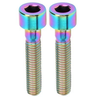 2pcs M6x30mm Bicycle Handlebar Stem Bolts Mountain Road Bike Bicycle Headset Cap ScrewsDazzling Colour