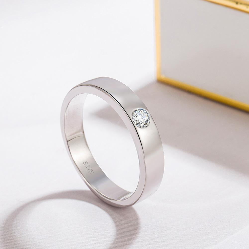 

Парное кольцо, мужское и женское кольцо с инкрустацией цирконами 5A, кольцо с толстым родиевым золотым гальваническим покрытием. 6