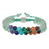 European & American Fashion Malachite Double-Layer Tree of Life Bracelet with Seven-Color Stones