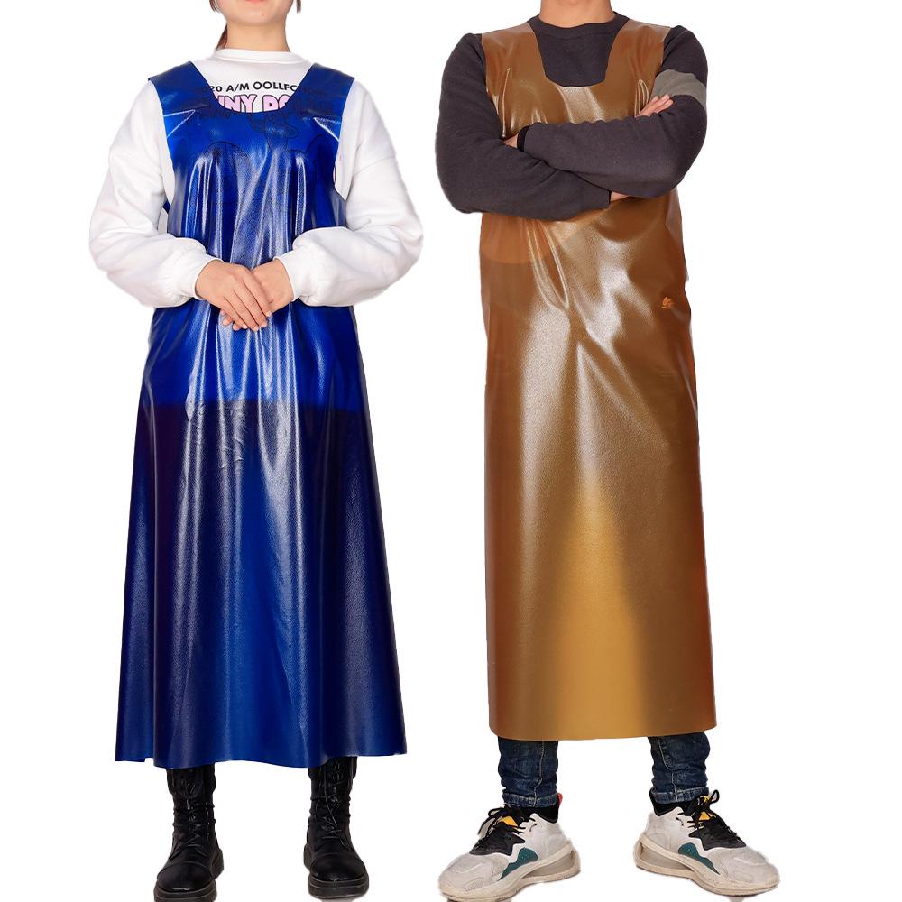 Extended Waterproof & Oil-Resistant Work Apron for Aquatic Product Slaughter