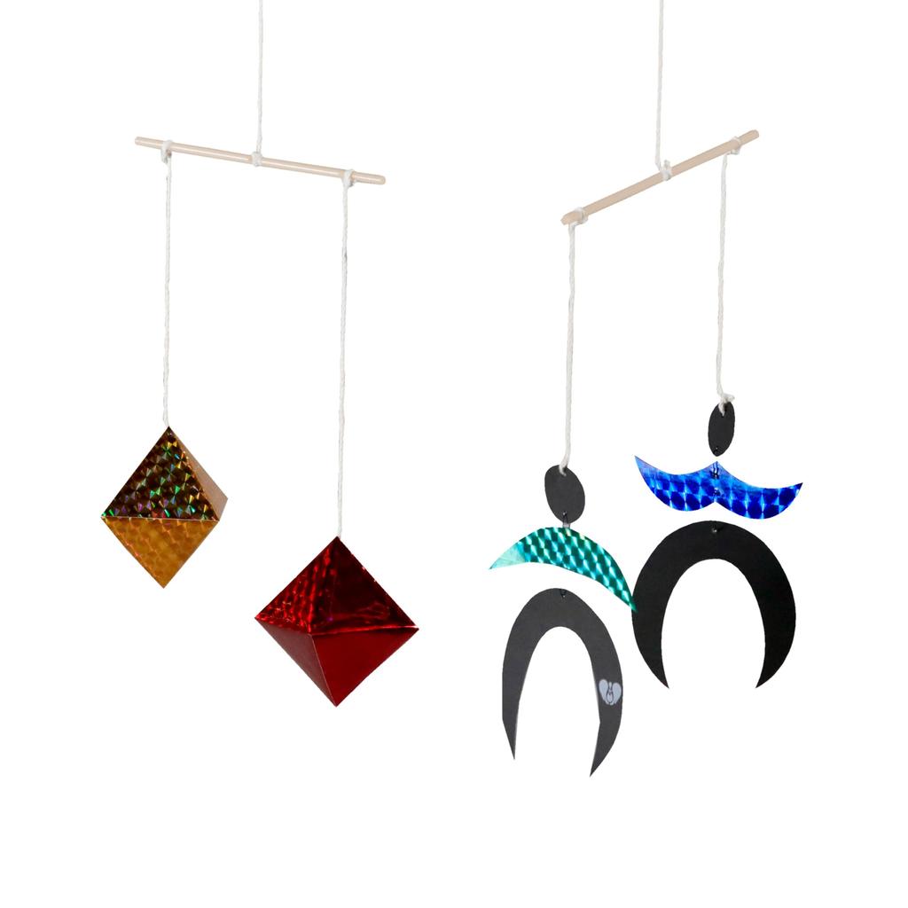 Munari Mobile Dancer mobile Octahedral mobile Made in Japan Handmade by mom Comes with an explanation video Montessori 0 year old toy Educational toy