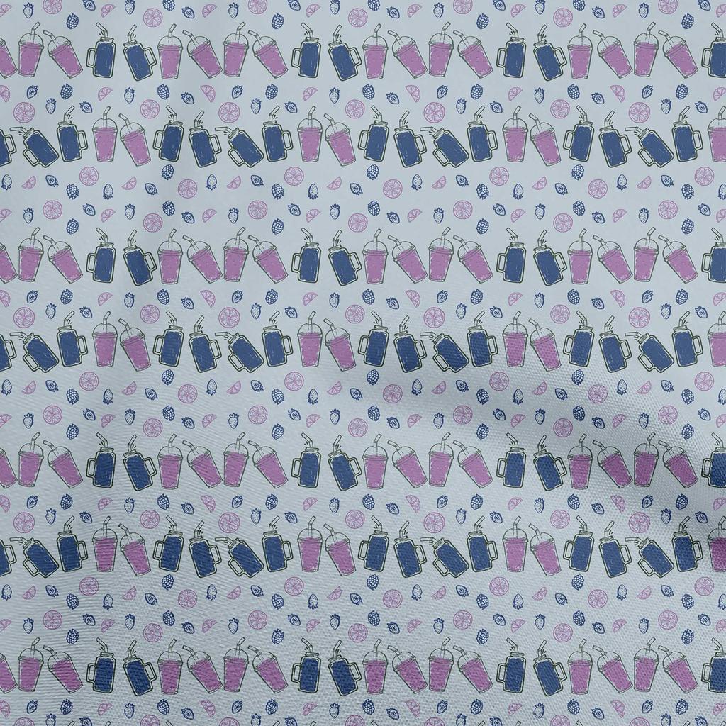 oneOone Cotton Poplin Light Gray Fabric Fruits Diy Clothing Quilting Fabric Print Fabric By Yard 42 Inch