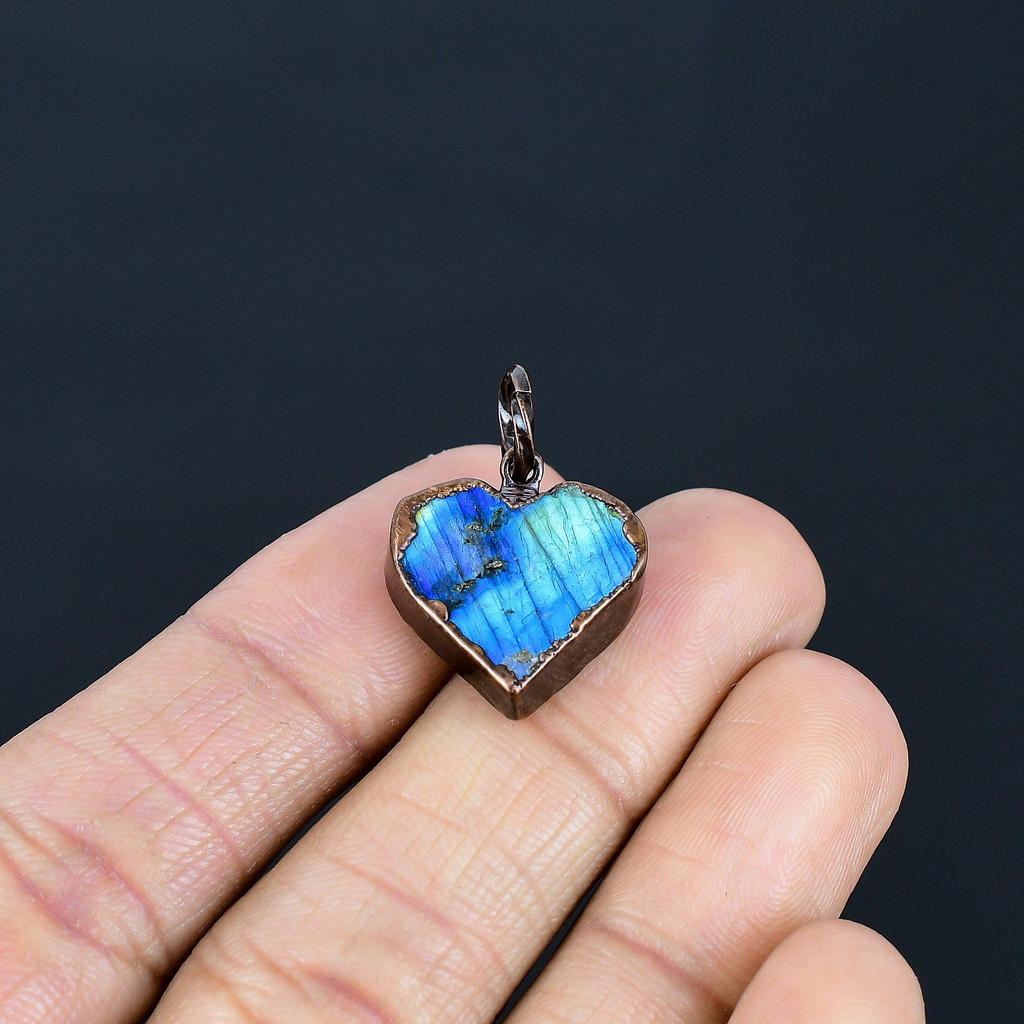 Labradorite Pendant Gemstone Jewelry, Copper Electroformed Pendant, Handmade Jewelry Birthstone Pendant, Gift For Him