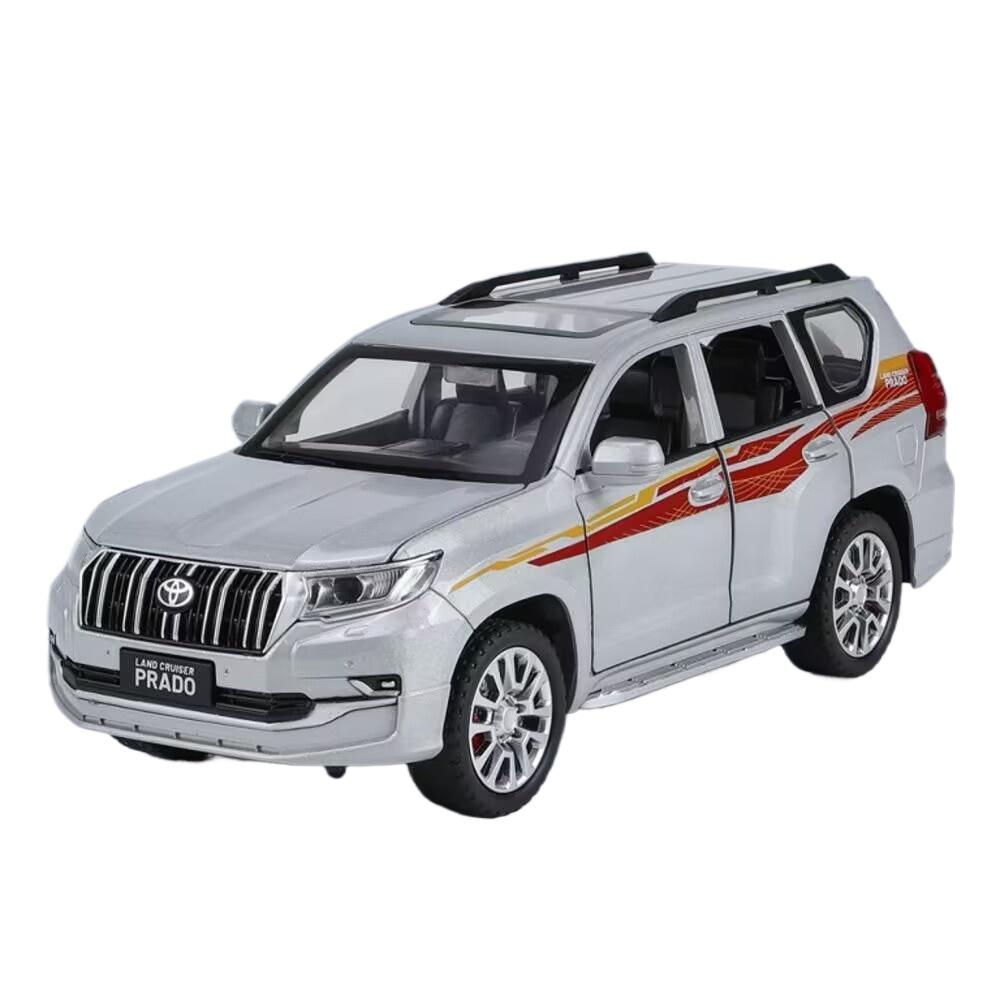 

HAOCHI 1/24 Toyota PRADO Land Cruiser Внедорожник Сплав Модель автомобиля Литой Металл Внедорожник Модель автомобиля Звук Свет Детская Игрушка Подарок серый