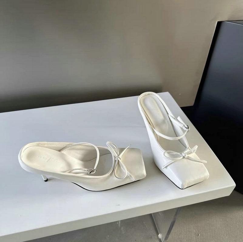 Fashion New White Square Bow Ballet High Heels, Sandals, Slippers And Women'S Shoes For Summer, Autumn And Winter