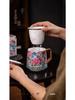 Gilt Cloisonné Enamel Women's Ceramic Mug with Tea Infuser and Square Canister