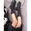 Japanese Lolita Retro White Satin Bow Trendy Cool Dark Jk Two Wear Stacked Calf Socks