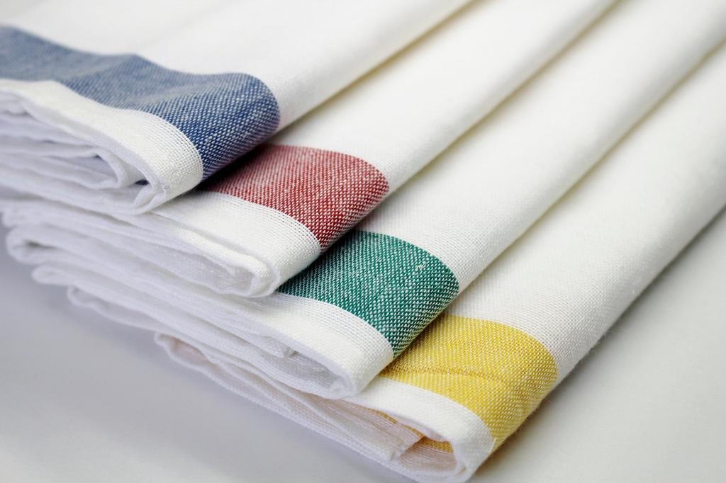 Made in linen blend glass 40 x professional commercial use Japan, towel, 50% cotton, 50% linen, 70, use, [10 pieces] (blue border)