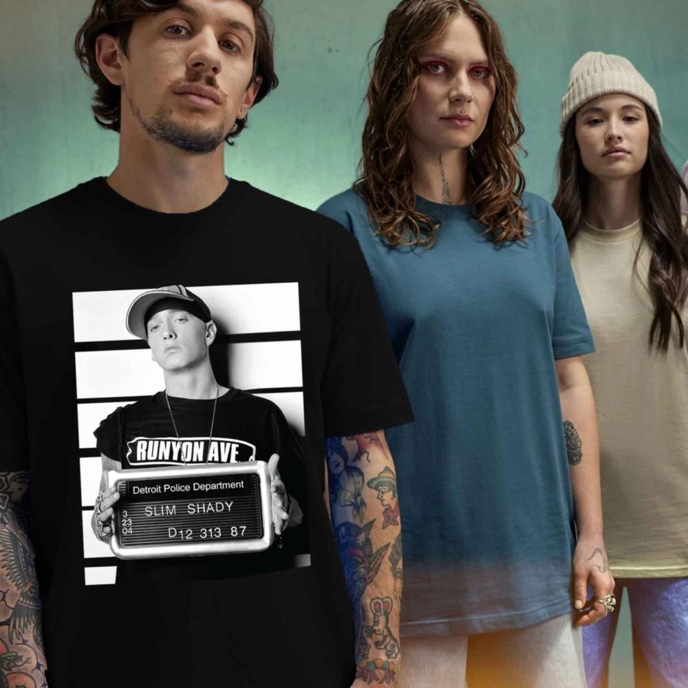 

Premium Emnem Arrest TShirt Unisex Slim Shady Mugshot Tee Gangster Shirt S