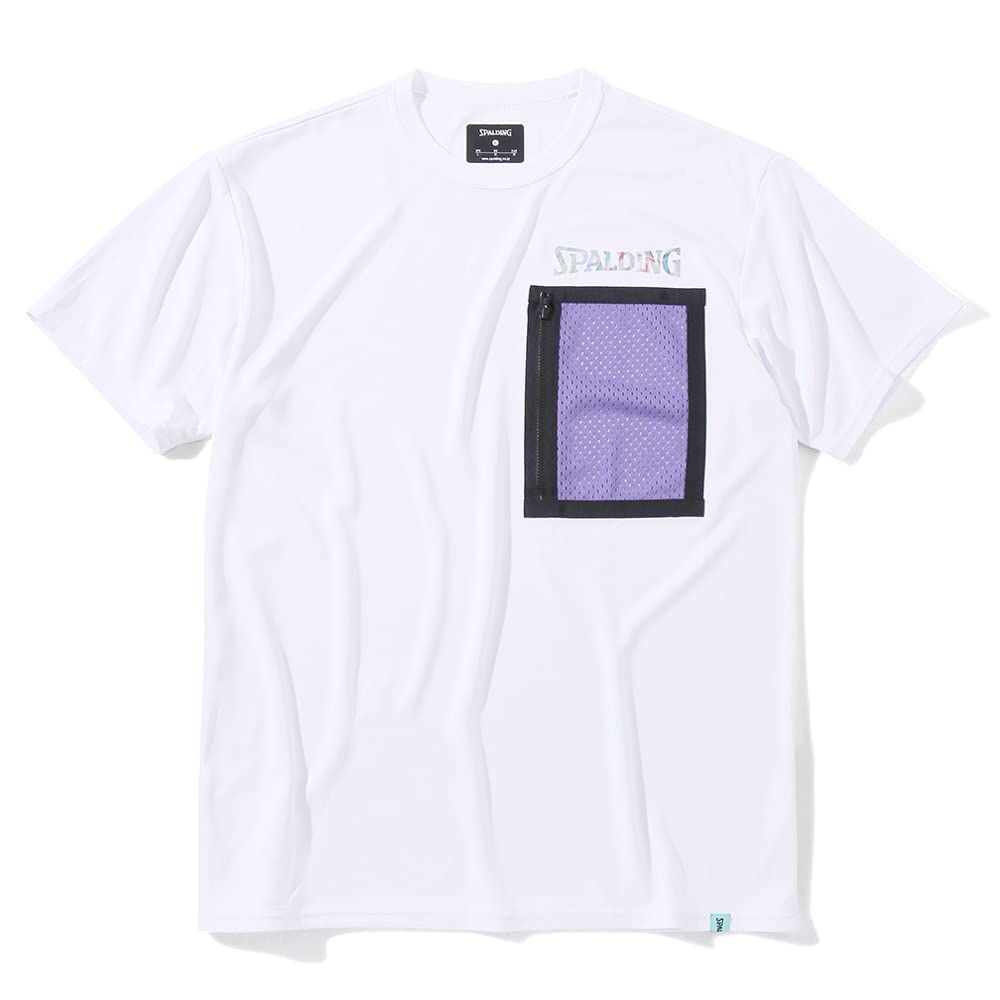 

SPALDING Баскетбольная футболка с голографическим карманом, белая, размер M, SMT23022