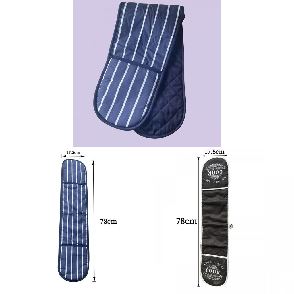 Cotton Oven Mitts With Long Sleeve Heat Resistant For Cooking And Baking Safety