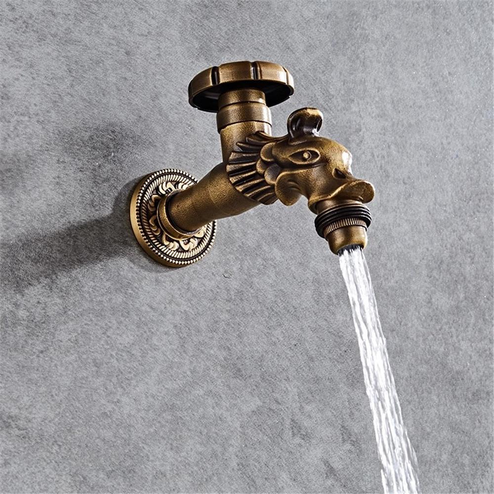 Antique Mop Tap Faucet Bibcock Faucet Garden Faucet Crane Brass Gray Bathroom Mop Sink Faucets  Water Taps Garden