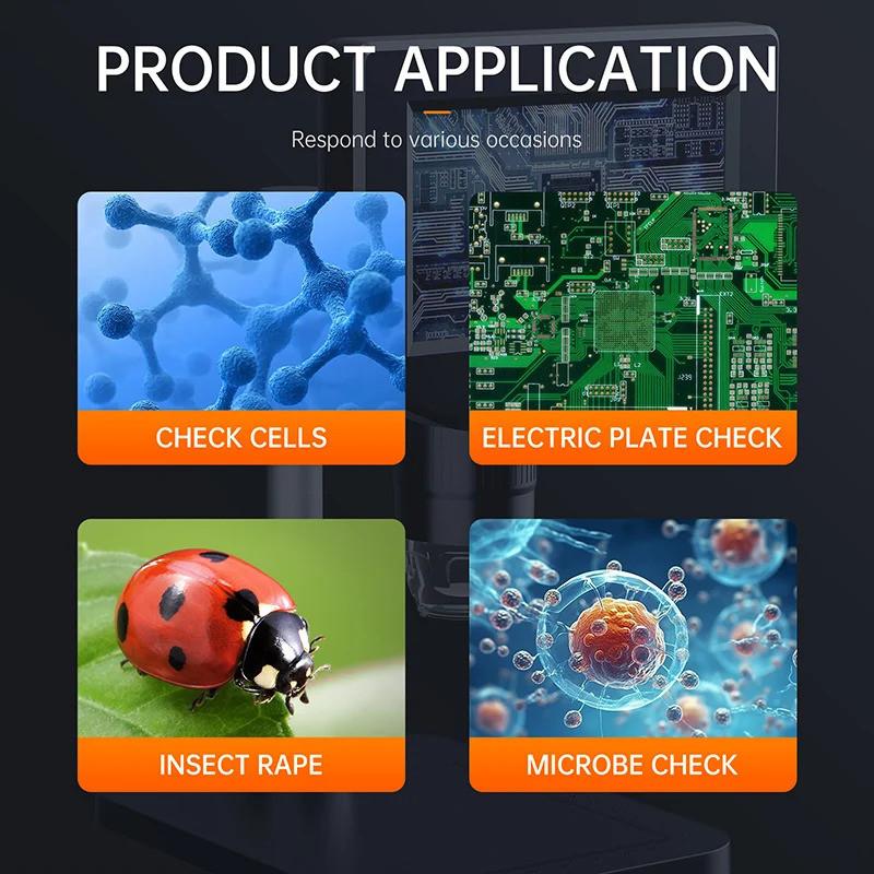 1000X 4.3 inch LCD USB Digital Microscope 1080P 8 Adjustable LED Light Soldering Repair Magnifier Error Coin Brazing Microscope