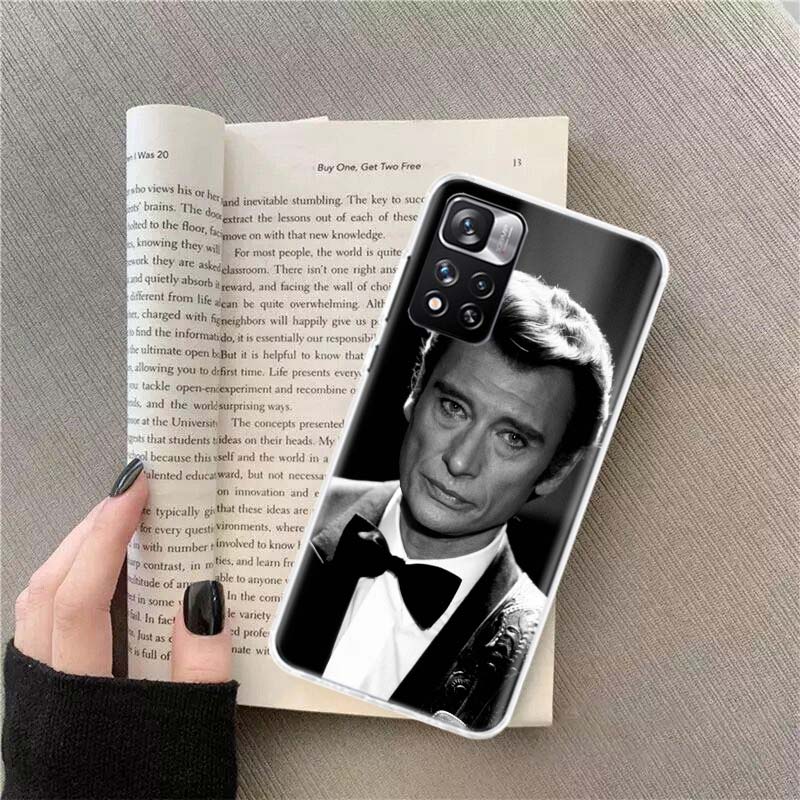 Johnny Hallyday Music Black Phone Case For Xiaomi Redmi Note 14 13 Pro Plus 5G Cover 13C 14C 12 12C 9 9T 9C 10 10C 8 7 6 10A 9A