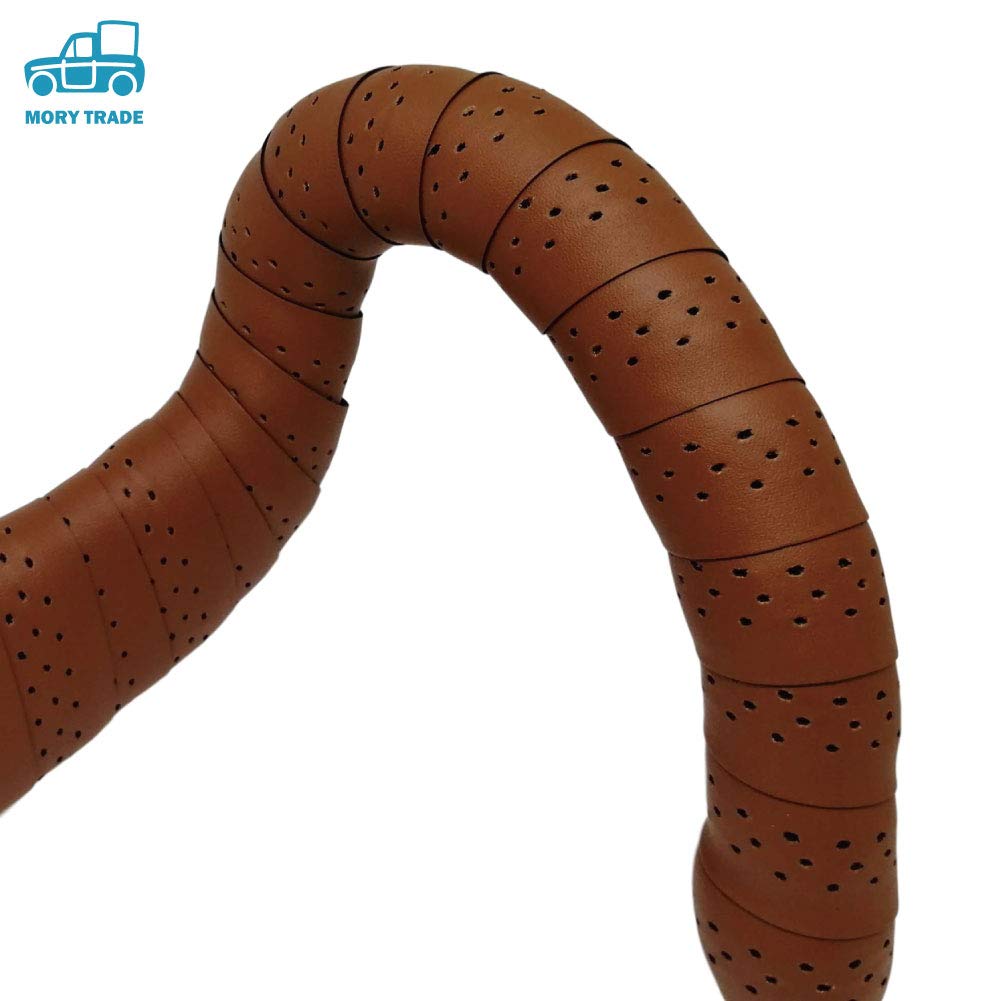 MORYTRADE Bar Road Bike Grip Cross Bike Grips with Perforated Bar Ends Tape, Tape, (Brown)