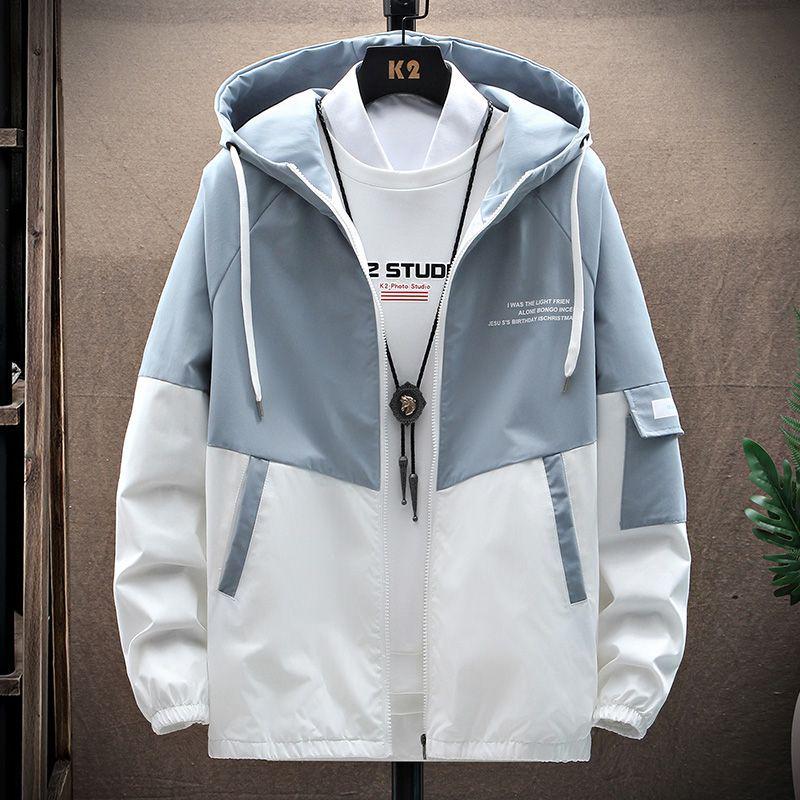 Pánská trendy pracovní bunda s kapucí v korejském stylu pro teenagery