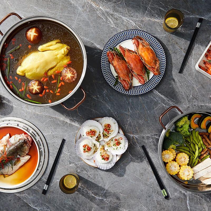 COOKER KING Roségold 304 Edelstahl 3-Lagen Dampfgarer (26cm)