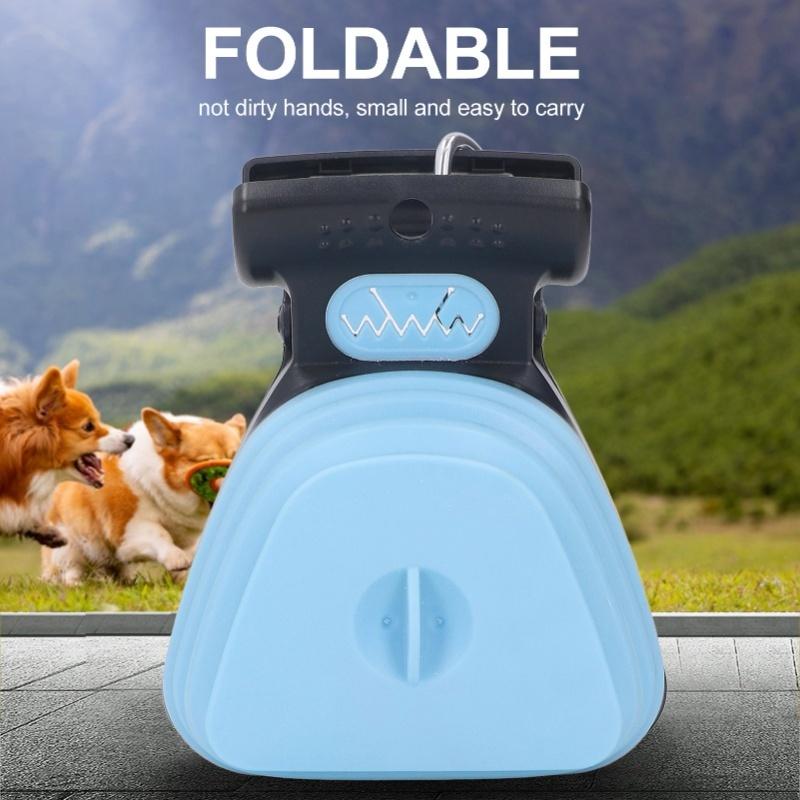 Dog Pooper Scooper Portable Poop Scooper Handheld Size Pup Poop Scoop With Garbage Bag Blue чистый