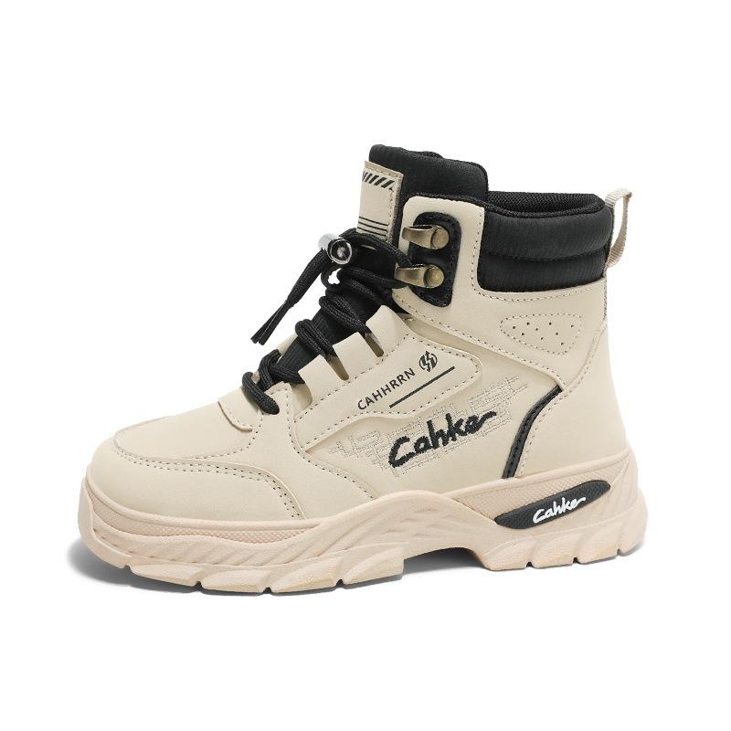 

Children s Martin Boots Boys Boots Medium and Older Children s Non-Slip Outdoor Leather Boots Autumn and Winter Tooling Knight Boots Student Tide S 32 песочный