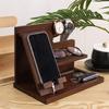 Nachtkastje Organizer Hout Telefoon Docking Station Sleutelhouder Portemonnee Stand Horloge Organizer Valentijnsdag Cadeaus Voor Hem Houten Organizer
